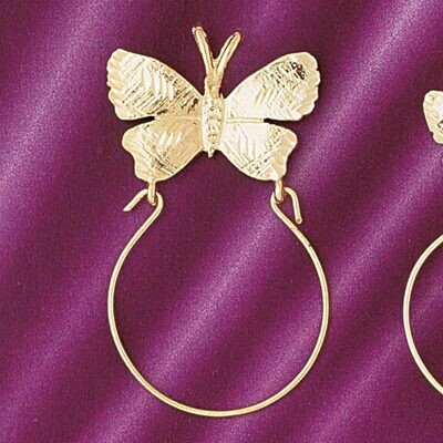 Dazzlers Jewelry Butterfly Holder Pendant Necklace Charm Bracelet in Yellow, White or Rose Gold 423…
