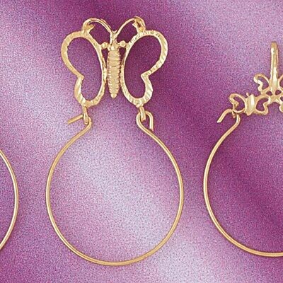 Dazzlers Jewelry Butterfly Holder Pendant Necklace Charm Bracelet in Yellow, White or Rose Gold 422…