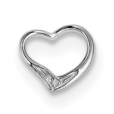 Diamond Floating Heart Pendant Sterling Silver Rhodium QDX353, MPN: QDX353, 883957571232