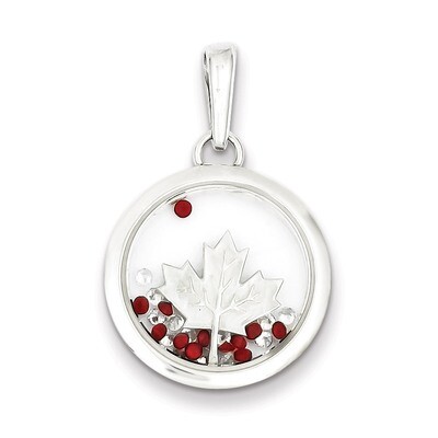 Leaf and Floating Glass Beads Pendant Sterling Silver QP2866, MPN: QP2866, 883957481128