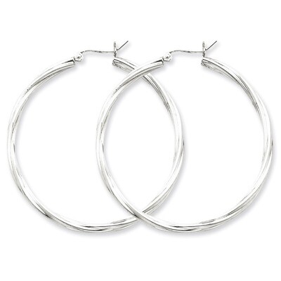 Twisted Hoop Earrings Sterling Silver Rhodium-plated QE4575, MPN: QE4575, 883957931883