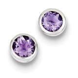 Amethyst Post Earrings Sterling Silver QE9411AM, MPN: QE9411AM, 883957542980