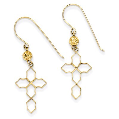 Cross Earrings 14k Gold TL545, MPN: TL545, 886774750521