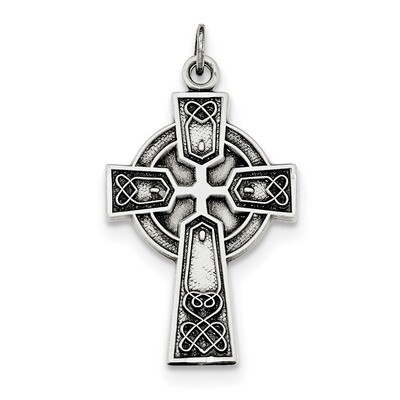 Irish Cross Pendant Sterling Silver Antiqued QC8195, MPN: QC8195, 191101366802