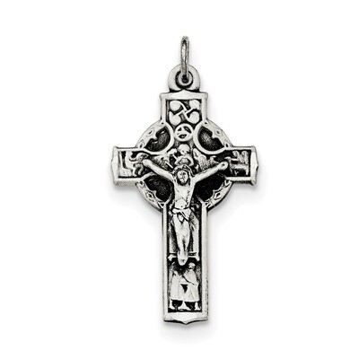 Irish 4-Way INRI Crucifix Cross Pendant Sterling Silver Antiqued QC8302, MPN: QC8302, 191101366048