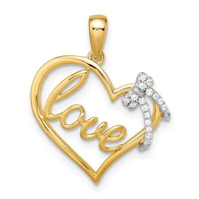 Heart with Bow Diamond Pendant 14k Two-Tone Gold Polished PM8530-006-YWA, MPN: PM8530-006-YWA, 1969…