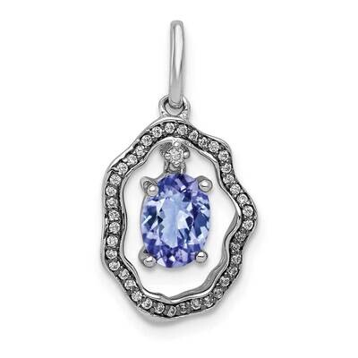 .62 Tanzanite &amp; Diamond Dangle Pendant 14k White Gold PM5237-TZ-013-WA, MPN: PM5237-TZ-013-WA, 8839…