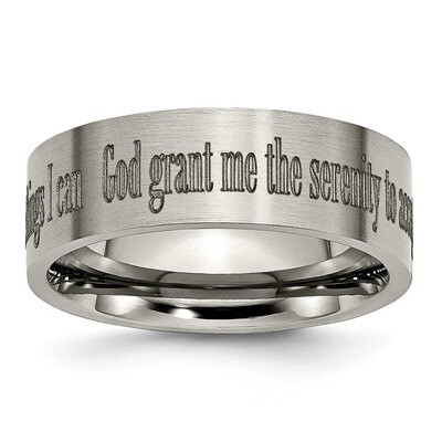 Flat 8mm Laser Design Brushed Band Titanium TB33G Engravable, MPN: TB33G, 886774059174