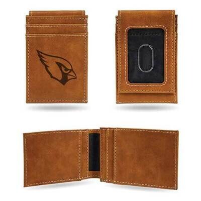 NFL Arizona Cardinals Brown Faux Leather Front Pocket Wallet GC7499, MPN: GC7499, 767345895783