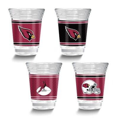 NFL Arizona Cardinals 4-piece Shot Glass Set GM26125-CAR, MPN: GM26125-CAR, 737538033438