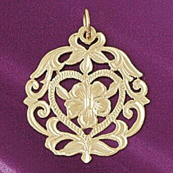 Dazzlers Jewelry Flower Rose Pendant Necklace Charm Bracelet in Yellow, White or Rose Gold 6997, MP…
