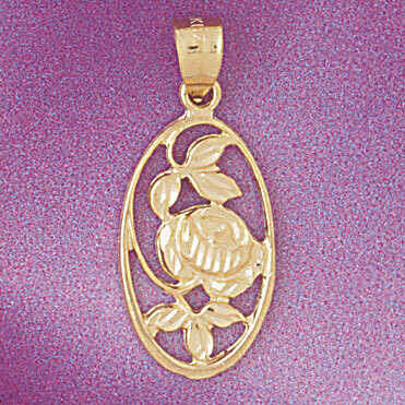 Dazzlers Jewelry Flower Rose Pendant Necklace Charm Bracelet in Yellow, White or Rose Gold 6711, MP…