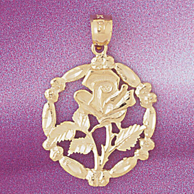 Dazzlers Jewelry Flower Rose Pendant Necklace Charm Bracelet in Yellow, White or Rose Gold 6709, MP…