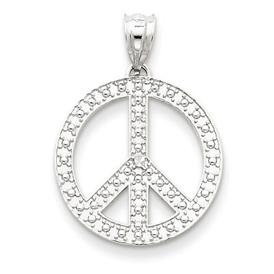 White Peace Symbol Pendant 14k Gold K4106, MPN: K4106, 883957487809