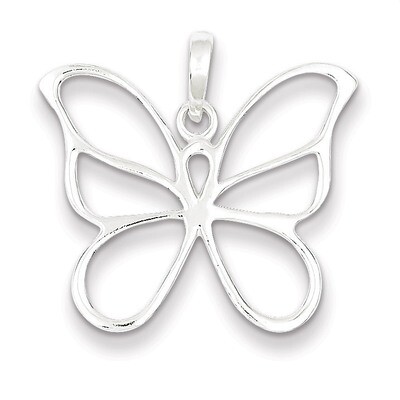 Butterfly Pendant Sterling Silver Polished QP1172, MPN: QP1172, 886774759975