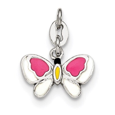 Enamel Butterfly Pendant Sterling Silver QC7937, MPN: QC7937, 191101469640