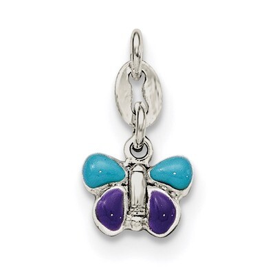 Enamel Butterfly Pendant Sterling Silver QP4057, MPN: QP4057, 191101471674