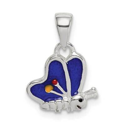 Enamel Butterfly Pendant Sterling Silver QC9643, MPN: QC9643, 886774003399