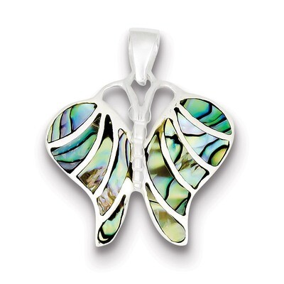 Abalone Butterfly Pendant Sterling Silver QP1305, MPN: QP1305, 723252439076