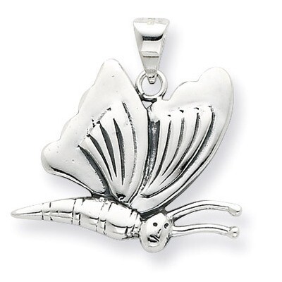 Antiqued Butterfly Pendant Sterling Silver QP2141