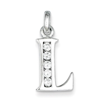 White Diamond Initial L Pendant Sterling Silver QC6716L, MPN: QC6716L, 883957570952