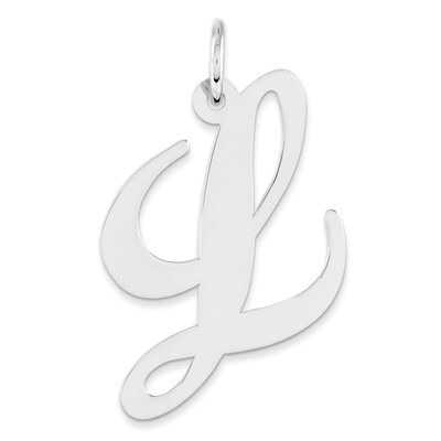 Fancy Script Initial L Charm Sterling Silver Large QC5090L, MPN: QC5090L, 886774123349