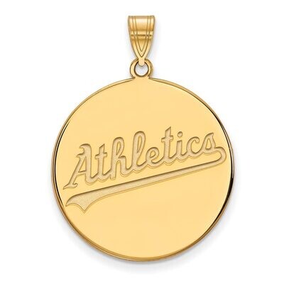 Oakland Athletics x-Large Disc Pendant 14k Yellow Gold 4Y022ATH, MPN: 4Y022ATH, 886774876214