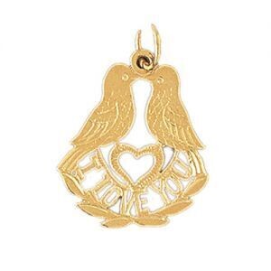 Dazzlers Jewelry I Love You Pendant Necklace Charm Bracelet in Yellow, White or Rose Gold 10160, MP…