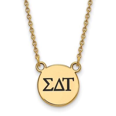 Sigma Delta Tau Extra Small Enameled Pendant with 18 Inch Chain Gold-plated Silver GP016SDT-18, MPN…