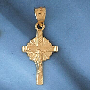 Dazzlers Jewelry Jesus Christ on Cross Pendant Necklace Charm Bracelet in Yellow, White or Rose Gol…