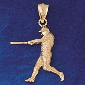 Dazzlers Jewelry Baseball Player Pendant Necklace Charm Bracelet in Yellow, White or Rose Gold 3319…