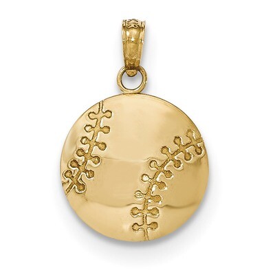 Baseball Closed Back Pendant 14k Gold Polished K5432, MPN: K5432, 637218018864