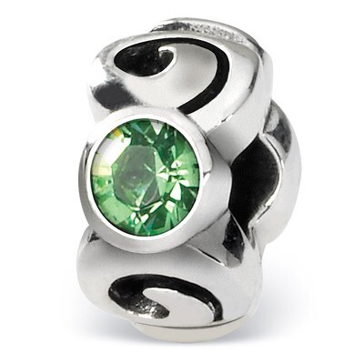 August Swarovski Elements Birthstone Bead - Sterling Silver QRS1263AUG, MPN: QRS1263AUG, 8839573019…