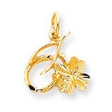 Solid Horseshoe Wishbone &amp; Shamrock Charm 10k Gold 10C712, MPN: 10C712, 883957429847