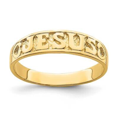 Gold Polished Jesus with Hearts Ring 14k Gold K5724, MPN: K5724, 637218017652