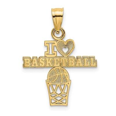 I Heart Basketball Charm 14k Gold K3594, MPN: K3594, 637218083152