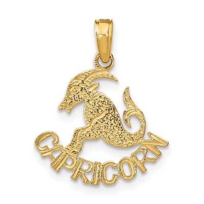 Engraved Block Capricorn Charm 14k Gold K8943, MPN: K8943, 637218031658