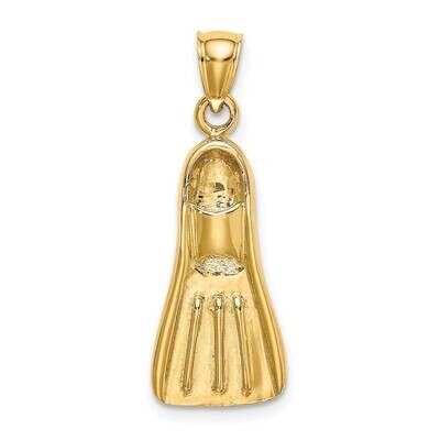 Scuba Flipper Charm 14k Gold 3-D K7906, MPN: K7906, 637218044306