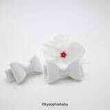 Newborn Baby Bow White Baby Bow White Baby Hair Pin Small Baby Bow Hair Clip Flower Girl Baby Small…