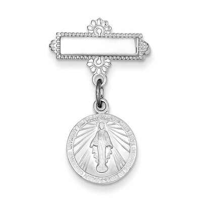 Miraculous Medal Pin Sterling Silver QC4390, MPN: QC4390, 886774108995