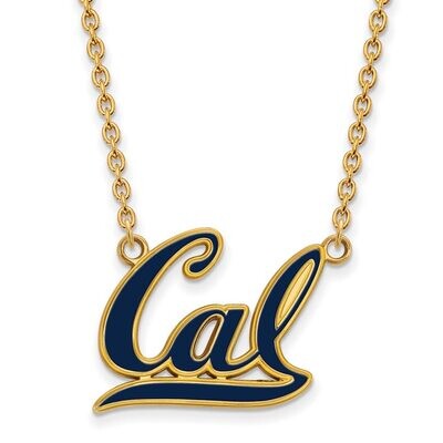 University of California Berkeley Large Enamel Pendant with Chain Necklace Gold-plated Silver GP047…