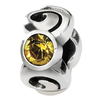 November Swarovski Elements Birthstone Bead - Sterling Silver QRS1263NOV, MPN: QRS1263NOV, 88395730…