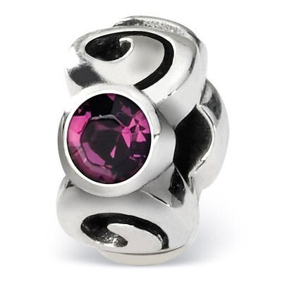 February Swarovski Elements Birthstone Bead - Sterling Silver QRS1263FEB, MPN: QRS1263FEB, 88395730…