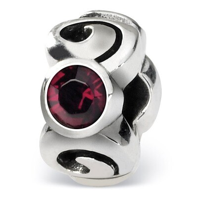 January Swarovski Elements Birthstone Bead - Sterling Silver QRS1263JAN, MPN: QRS1263JAN, 883957301…
