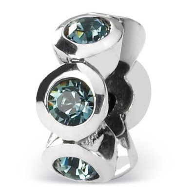 December Swarovski Elements Birthstone Bead - Sterling Silver QRS1262DEC, MPN: QRS1262DEC, 88395730…