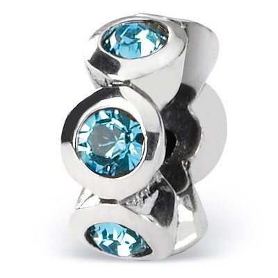 March Swarovski Elements Birthstone Bead - Sterling Silver QRS1262MAR, MPN: QRS1262MAR, 883957301884