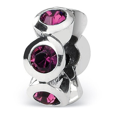 February Swarovski Elements Birthstone Bead - Sterling Silver QRS1262FEB, MPN: QRS1262FEB, 88395730…