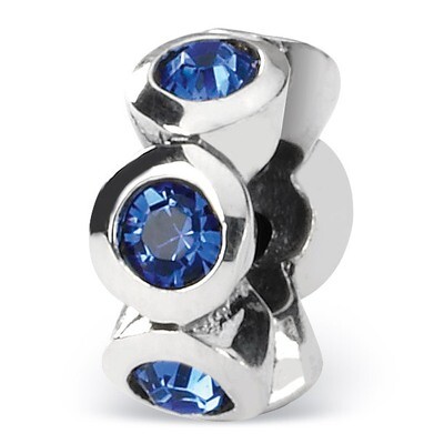 September Swarovski Elements Birthstone Bead - Sterling Silver QRS1262SEP, MPN: QRS1262SEP, 8839573…