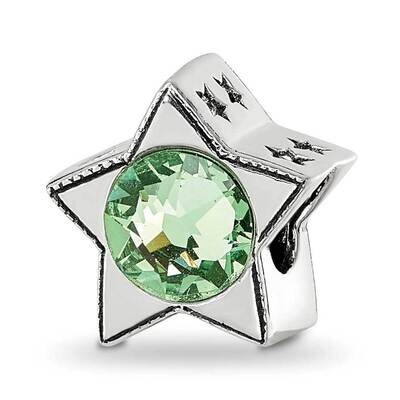 Preciosa Crystal August Birthstone Star Bead Sterling Silver QRS4264, MPN: QRS4264,