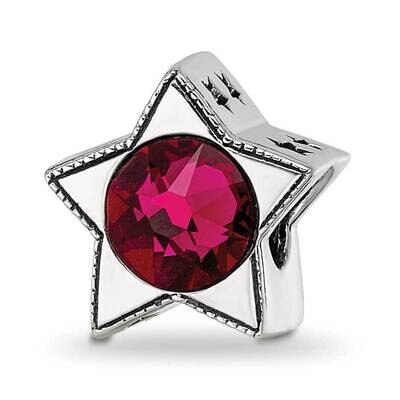 Preciosa Crystal July Birthstone Star Bead Sterling Silver QRS4262, MPN: QRS4262,
